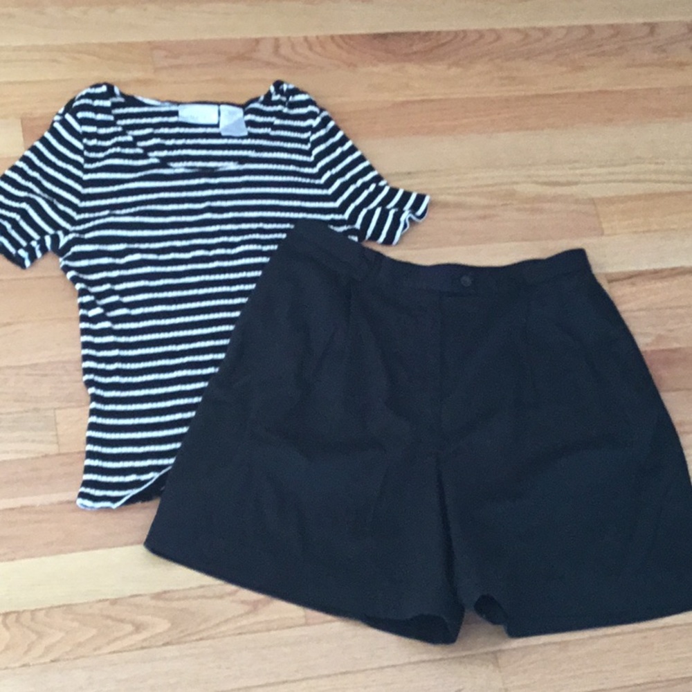 LizClaiborne black shorts 14 and Worthington Top L